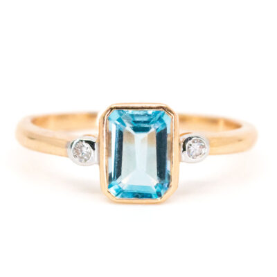 Diamond Topaz 9k Rectangle-Shape Ring 19022-9674 Image1