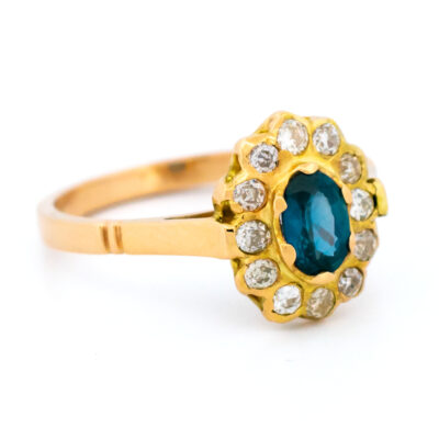 Diamond Sapphire 14k Cluster Ring 18019-9395 Image2