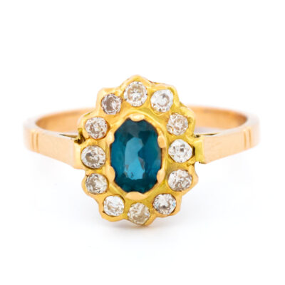 Diamond Sapphire 14k Cluster Ring 18019-9395 Image1