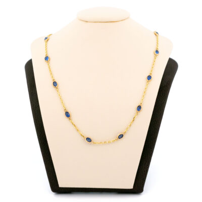 Sapphire 14k Station Necklace 18022-9398 Image1