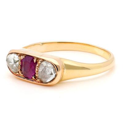 Diamond Ruby 14k Trilogy Ring 18044-9412 Image2