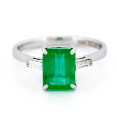 Emerald Baguette-Cut Diamond 14k Solitaire Ring 18056-9428 Image1