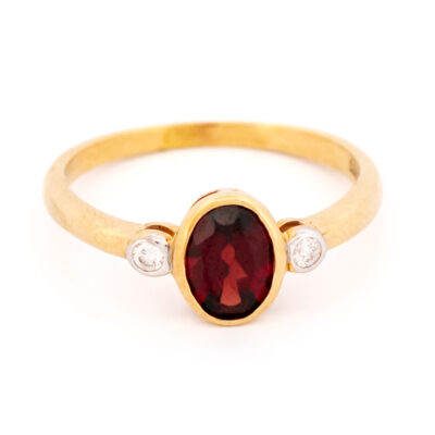 Diamond Garnet 9k Trilogy Ring 18114-9458 Image1