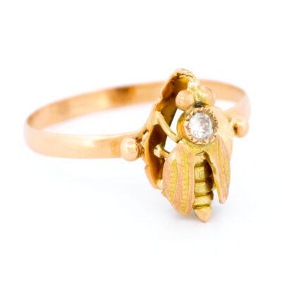 Diamond 14k Bee Insect Ring 18433-9504 Image1