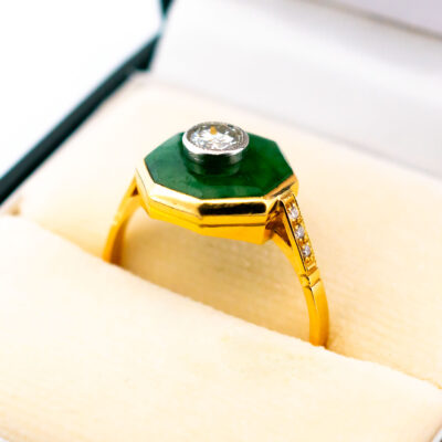Diamond Jade 18k Octagon-Shape Ring 18714-5237 Image2