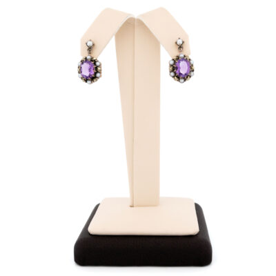 Amethyst Marcasite (Pyrite) Pearl 925' Silver Pendant Earrings 18973-3682 Image1