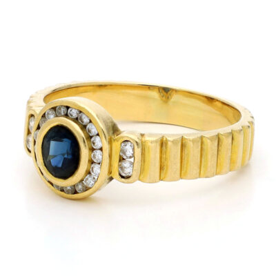 Diamond Sapphire 18k Cluster Ring 19099-9691 Image2