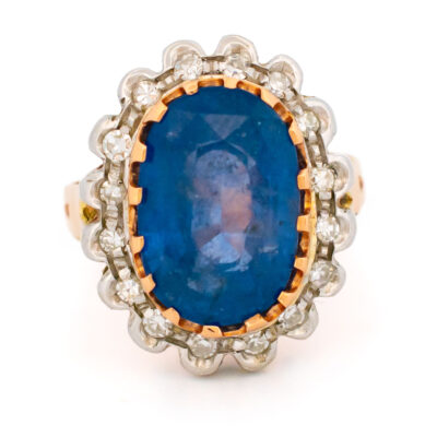 Diamond Sapphire 9k Cluster Ring 19106-0001 Image2