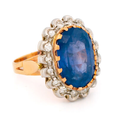 Diamond Sapphire 9k Cluster Ring 19106-0001 Image1