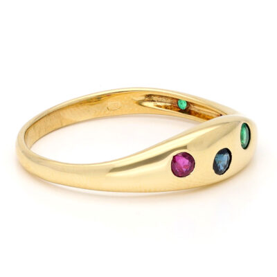 Diamond Emerald Sapphire 18k Gypsy Ring 19171-9735 Image2