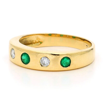 Diamond Emerald 18k Gypsy Ring 19172-9736 Image2