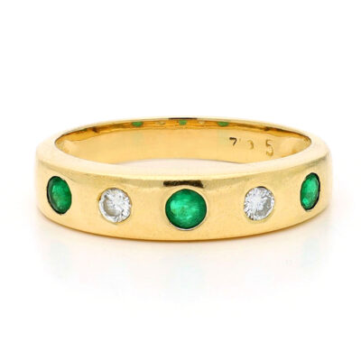 Diamond Emerald 18k Gypsy Ring 19172-9736 Image1