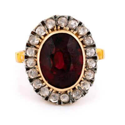 14k Diamond Garnet Cluster Ring 19179-9741 Image1