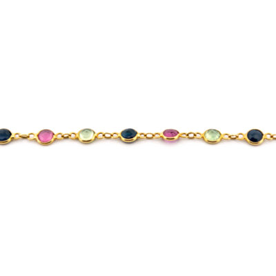 Peridot Ruby Sapphire 18k Station Necklace 17502-9213 Image2