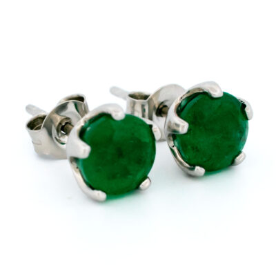 Emerald Platinum Stud Earrings 19183-9743 Image2