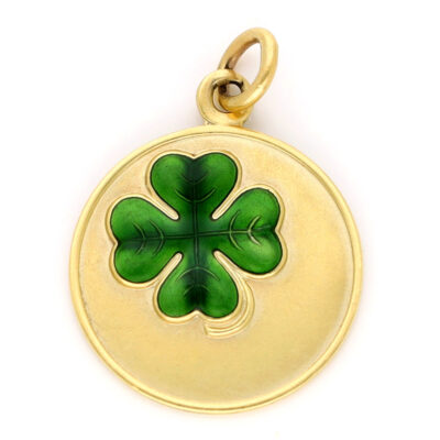 14k Gold Lucky Four-Leaf Clover Enamel Pendant 19201-9747 Image1